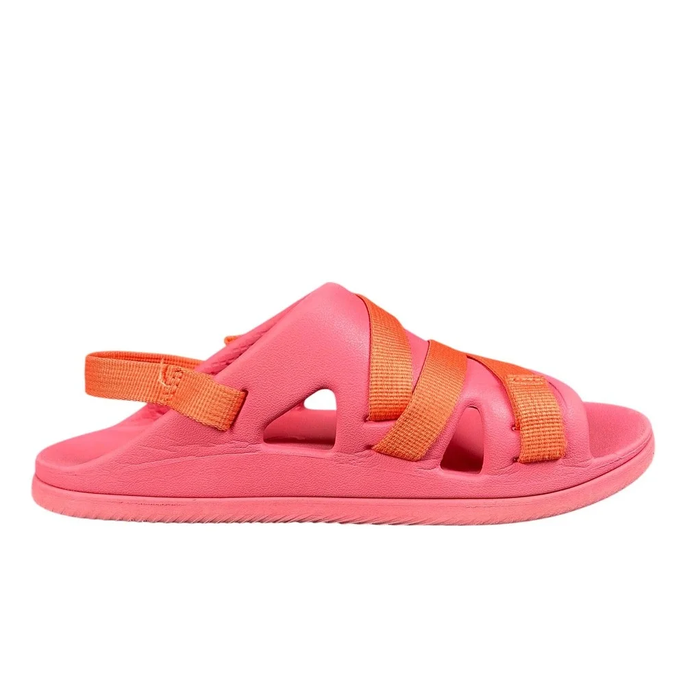 Chaco Chillos Sport Sandals Rubber Girls Coral Orange Adjustable Buckle Size 5‎